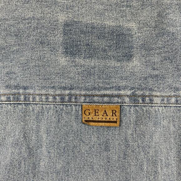 VINTAGE KIEL CENTER ST LOUIS BLUES DENIM SHIRT MENS 2XL BUTTON UP Y2K COTTON - Picture 11 of 11